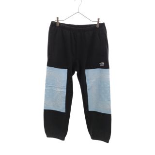 38センチワタリSUPREME シュプリーム 22SS×THE NORTH FACE Bandana Sweatpant ザノースフェイス バンダナ スウェットパンツ ブラック/ブルー NB02210I