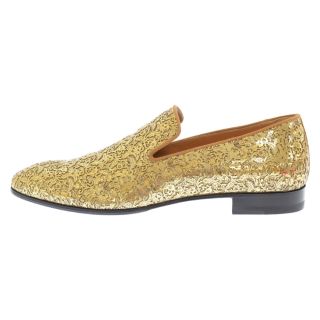 クリスチャンルブタン(Christian Louboutin)のCHRISTIAN LOUBOUTIN クリスチャンルブタン DANDELION ダンデライオン グリッター 花柄 ローファー スリッポン ゴールド(その他)