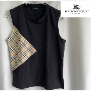 バーバリー(BURBERRY)の【超美品】BURBERRY ①ノバチェックシングレット①ブラック size L(Tシャツ(半袖/袖なし))