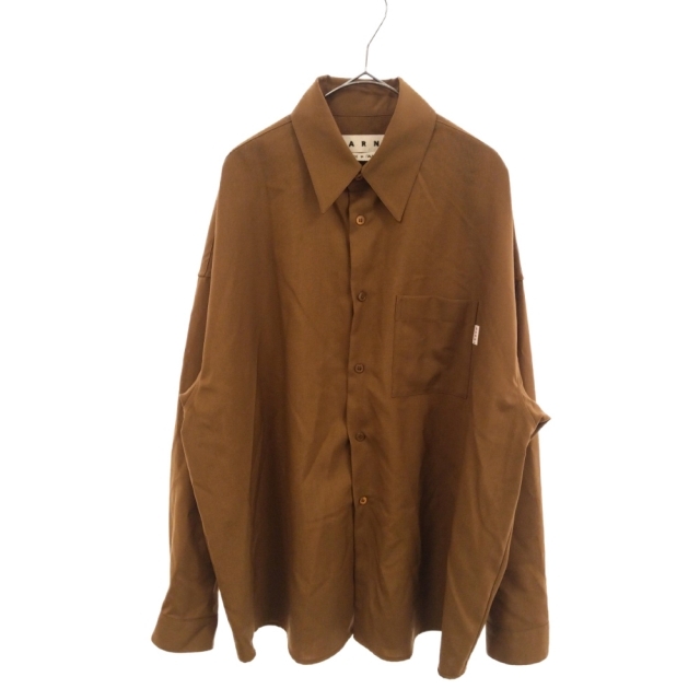 MARNI マルニ ウールトロピカルシャツジャケット ブラウン CUMU006IA0 S4545567センチ肩幅