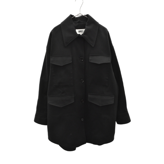 MM6 Maison Margiela エムエムシックスメゾンマルジェラ 20AW OVER COAT オーバーコート ロングジャケット ブラック S52AM0153