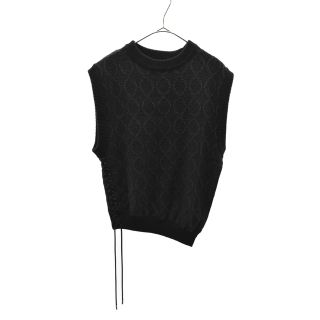 シュウ(SYU.HOMME/FEMM)のSYU.HOMME/FEMM シュウ オム フェム 21SS PONDBUTT STUDIO限定 TAMBOURINE KNIT VEST タンバリン ニットベスト ブラック H21ss-09PONDBUTT EX(ベスト)