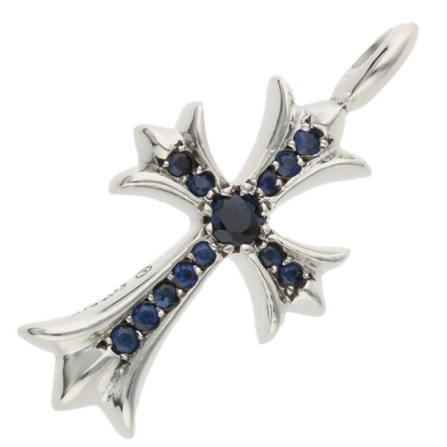 があります】 Chrome Hearts - クロムハーツ PAVEサファイア の定番から人気の限定 シルバーネックレス サファイア付 ネックレス