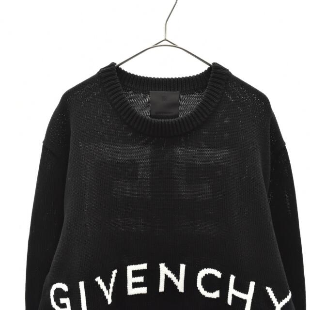 GIVENCHY ジバンシィ 21AW LOGO COTTON SWEATER BM90G9401M オーバーロゴ刺繍コットンニットプルオーバー クルーネックセーター