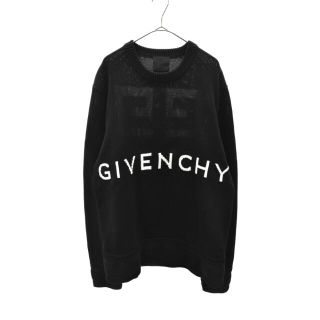 ジバンシィ(GIVENCHY)のGIVENCHY ジバンシィ 21AW LOGO COTTON SWEATER BM90G9401M オーバーロゴ刺繍コットンニットプルオーバー クルーネックセーター(ニット/セーター)