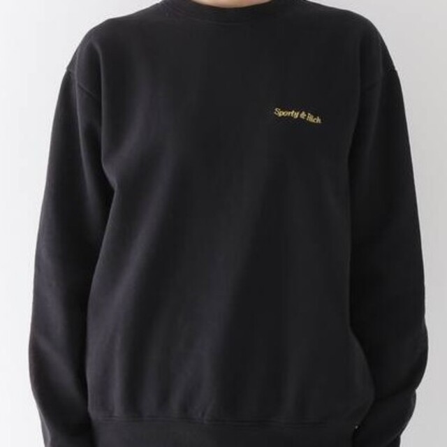 入手困難サイズ XL Sporty\u0026Rich クラシックロゴ スウェット 黒