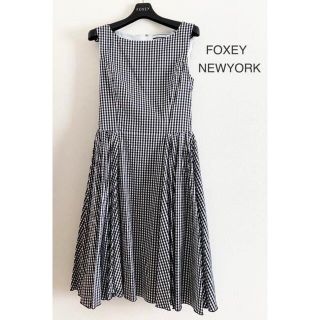 人気が高い 【美品】フォクシー ひざ丈ワンピース 長袖 ギンガム