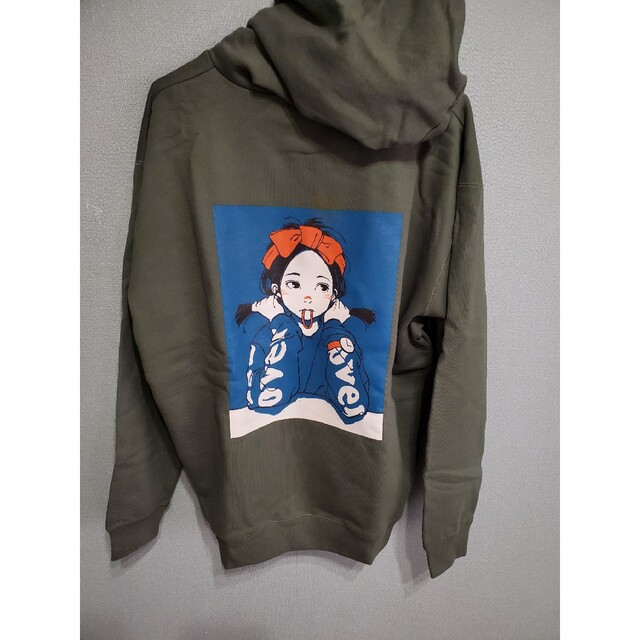 POP ART Hoodie overprint  XLサイズ brown