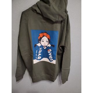 POP ART Hoodie overprint XLサイズ brownの通販｜ラクマ