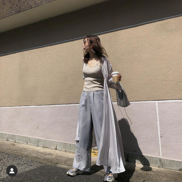 ameri SHEER TAPERED PANTS セージ