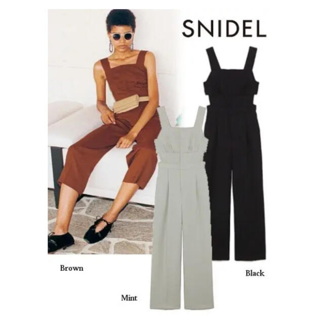 SNIDEL(スナイデル)のSNIDEL オールインワン サロペット　BLK レディースのパンツ(オールインワン)の商品写真