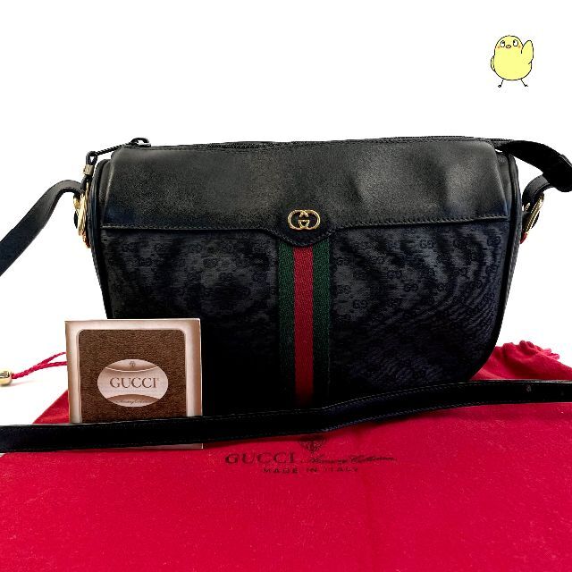 訳あり】 Gucci - 極美品 黒 グッチ オールドグッチ シェリーライン