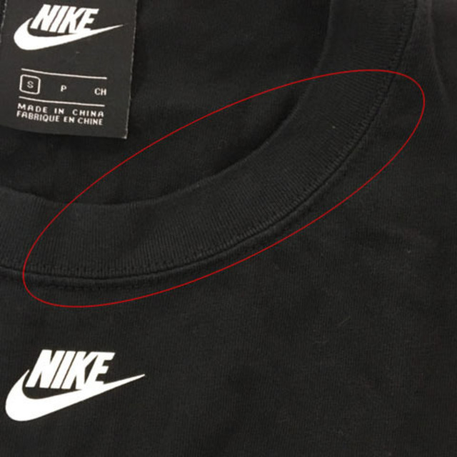 NIKE(ナイキ)のナイキ Tシャツ カットソー クルーネック オーバーサイズ 半袖 S 黒 白 レディースのトップス(Tシャツ(半袖/袖なし))の商品写真