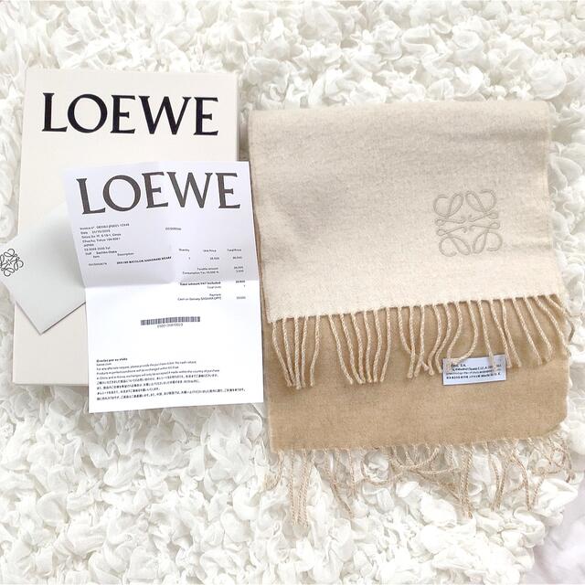 LOEWE ロエベ ウール＆カシミヤ マフラー アイボリー