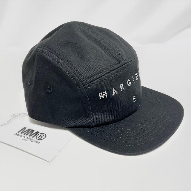 新品 MM6 メゾンマルジェラ ロゴ キャップ 帽子 ブラック CAP エムエム-
