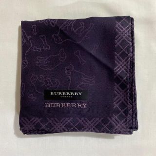 バーバリー(BURBERRY)のバーバリー　ハンカチ　ダークパープル　犬　#2036(ハンカチ)