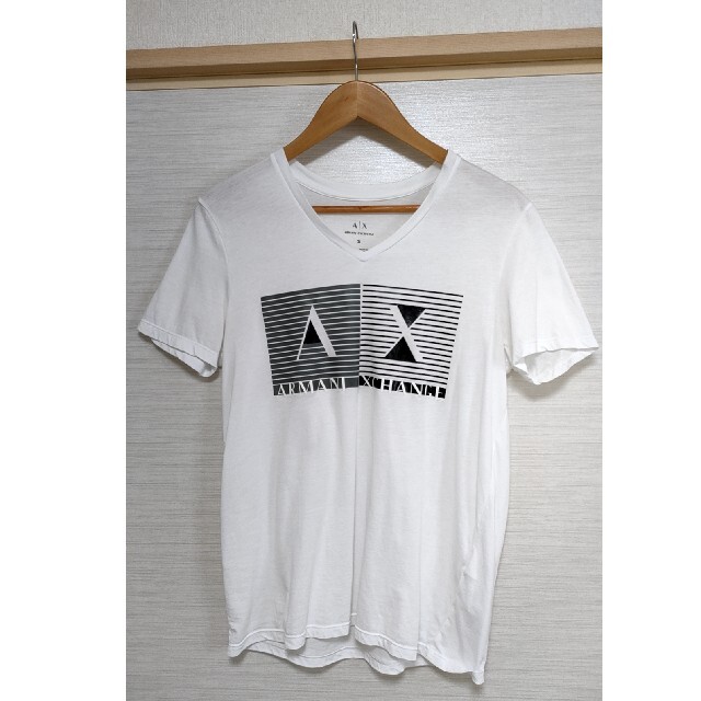 【美品】アルマーニエクスチェンジVネックTシャツ　白　Size S(M相当)