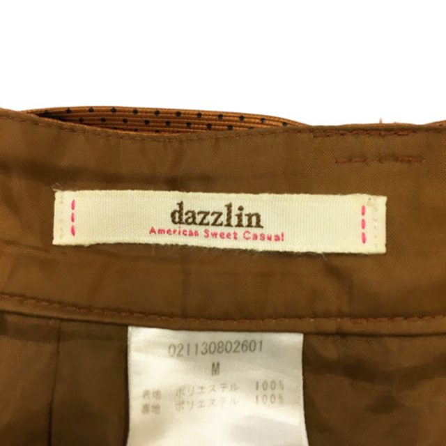 dazzlin(ダズリン)のダズリン スカート フレア タック ミニ ドット リボンベルト M 茶 黒 レディースのスカート(ミニスカート)の商品写真