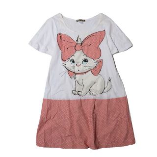 ディズニー(Disney)のフラボア おしゃれキャット ディズニー 　ビッグTシャツ　ワンピース 1 (Tシャツ(半袖/袖なし))