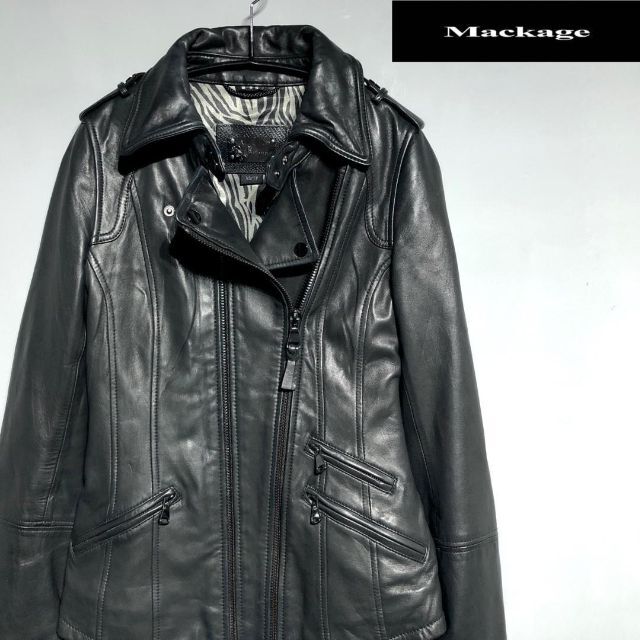 マッカージュ Mackage ラムレザー 羊革 ライダースジャケット