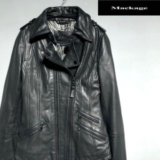 r3683 マッカージュ Mackage ファー レザー ジャケット