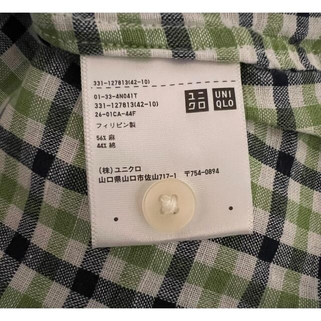 UNIQLO(ユニクロ)のUNIQLO ユニクロ　メンズ　XL チェック　シャツ　美品 メンズのトップス(シャツ)の商品写真