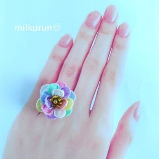 つまみ細工 ❁ 指輪【Flower🌼】(リング)