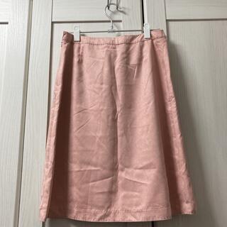 【新品 タグ付】　スウェード調　レトロ　ピンクタイトスカート(ひざ丈スカート)