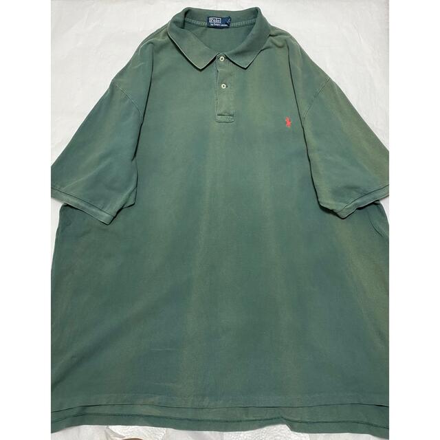 POLO RALPH LAUREN(ポロラルフローレン)の90s 古着 ポロ ラルフローレン 刺繍ロゴ 3XL ワンピース グリーン メンズのトップス(ポロシャツ)の商品写真