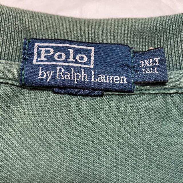 POLO RALPH LAUREN(ポロラルフローレン)の90s 古着 ポロ ラルフローレン 刺繍ロゴ 3XL ワンピース グリーン メンズのトップス(ポロシャツ)の商品写真