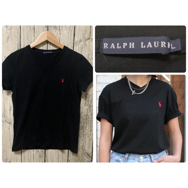 ラルフローレン　レディースL Tシャツ　半袖　カットソー　V字