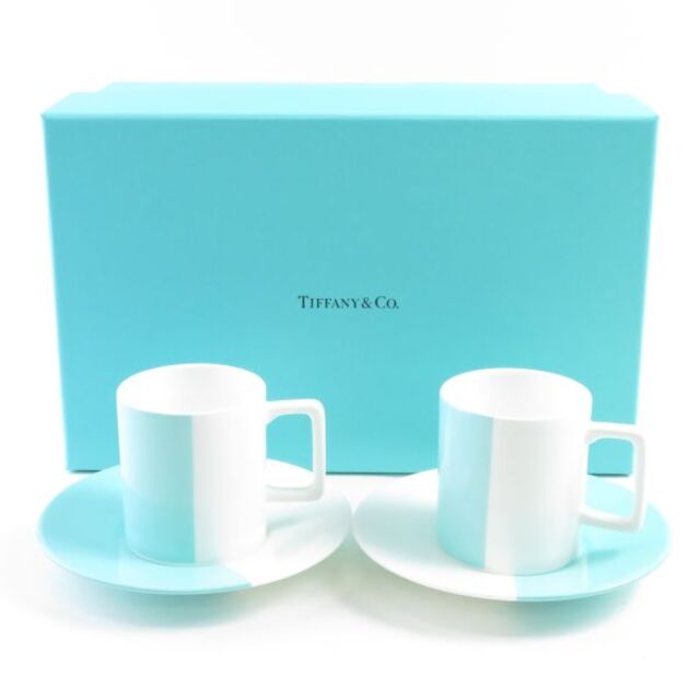 TIFFANY&COティファニーティー　カップセットプラチナブルーバンド