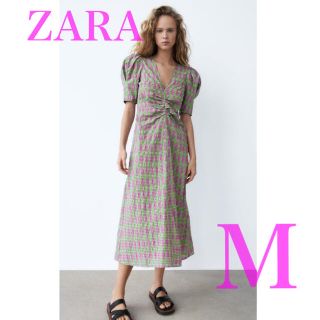 ザラ(ZARA)のZARA 新品未使用 チェック柄 ワンピース M(ロングワンピース/マキシワンピース)