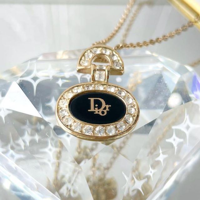 激レア　DIOR ディオール　ネックレス　ヴィンテージ　オーバル　ゴールド