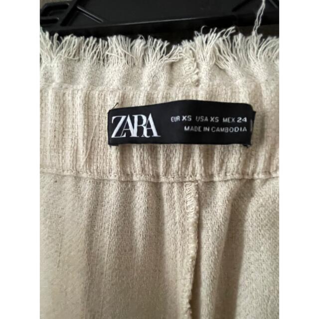 ZARA(ザラ)のZARA フリンジラスティックパンツ　ワイドパンツ レディースのパンツ(カジュアルパンツ)の商品写真