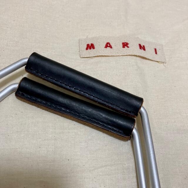 Marni(マルニ)の保存袋✨美品✨マルニ トートバッグ フラワーカフェ アストラルブルー ストライプ レディースのバッグ(トートバッグ)の商品写真