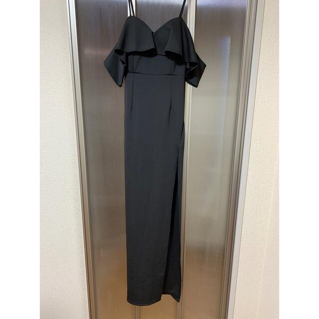 ブラック　ロングドレス　スリット　セクシーキャバドレス レディースのフォーマル/ドレス(ロングドレス)の商品写真