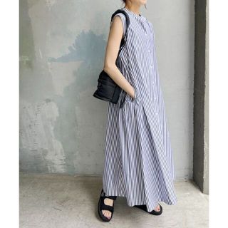 スピックアンドスパン(Spick & Span)の■Spick and Span■完売サイドギャザーストライプワンピース36(ロングワンピース/マキシワンピース)