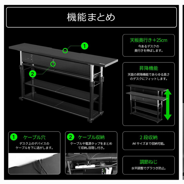 バウヒュッテ( Bauhutte ) BHC-1200H-BK インテリア/住まい/日用品の机/テーブル(オフィス/パソコンデスク)の商品写真