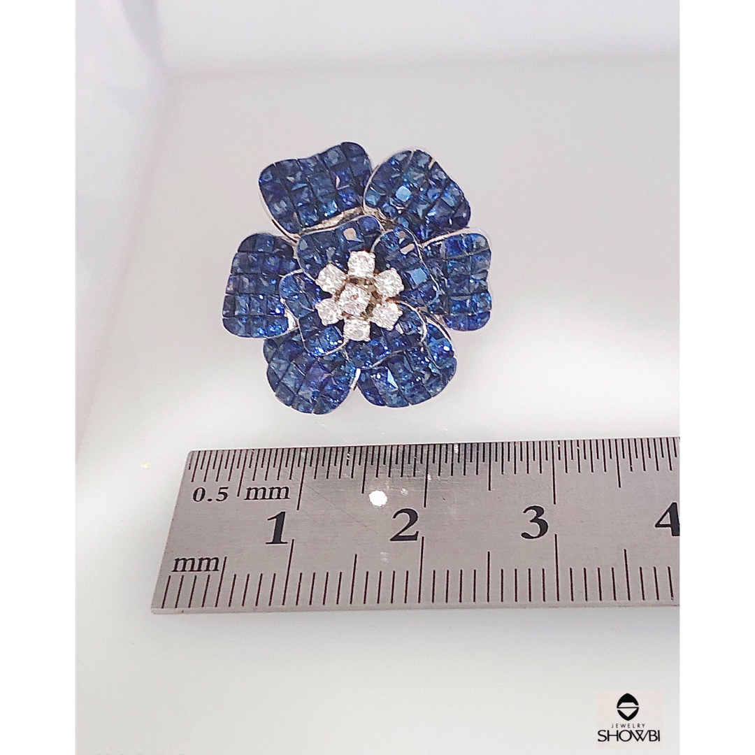 【新品】サファイア&ダイヤモンドリング(K18WG) レディースのアクセサリー(リング(指輪))の商品写真