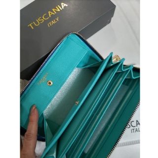 【新品未使用】最終お値下 TUSCANIA 長財布 ブルー イタリアンレザー
