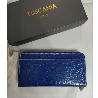 【新品未使用】最終お値下 TUSCANIA 長財布 ブルー イタリアンレザー
