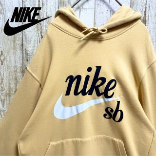 ナイキ(NIKE)の【希少カラー】ナイキ SB パーカー イエロー デカロゴ ロゴプリント L(パーカー)