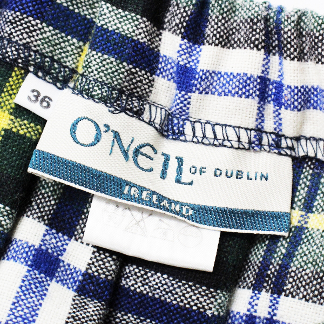 O'NEIL of DUBLIN(オニールオブダブリン)のO'NEIL of DUBLIN オニールオブダブリン チェック ウール混 キルトスカート ピン付き 36/グリーン【2400012794405】 レディースのスカート(ロングスカート)の商品写真