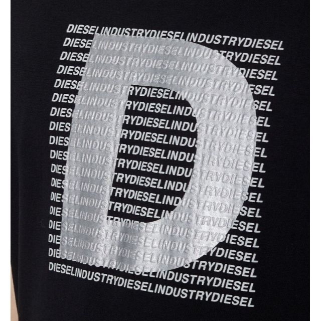 ディーゼル Tシャツ 0322 シルバーラバープリント ブラック Lサイズ 