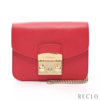 フルラ(Furla)のフルラ メトロポリス ミニ チェーンショルダーバッグ レザー レッド(ショルダーバッグ)