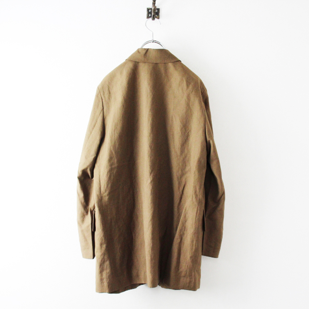 定価7.5万 2021SS MARGARET HOWELL マーガレットハウエル SOFT WOOL LINEN ウールリネンジャケット  1/ブラウン【2400012798366】