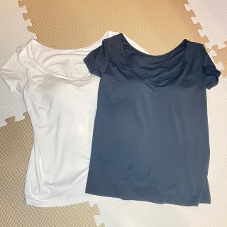 ユニクロ(UNIQLO)の念のため専用　黒のみ　ユニクロ　エアリズム　ブラトップ　半袖　(Tシャツ(半袖/袖なし))