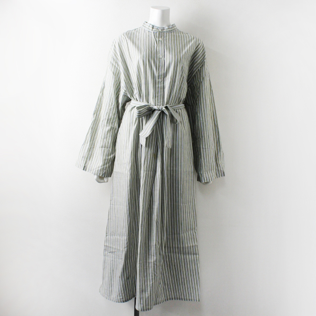 2019SS 春夏 定価8.5万 CristaSeya クリスタセヤ striped maxi shirt dress ストライプ マキシ シャツ ドレス M【2400011420909】