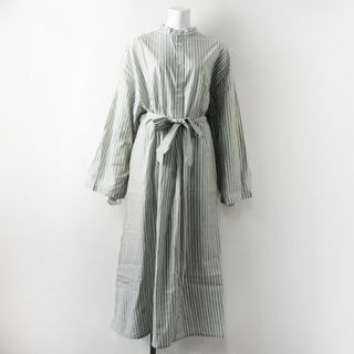 2019SS 春夏 定価8.5万 CristaSeya クリスタセヤ striped maxi shirt dress ストライプ マキシ シャツ ドレス M【2400011420909】(その他)